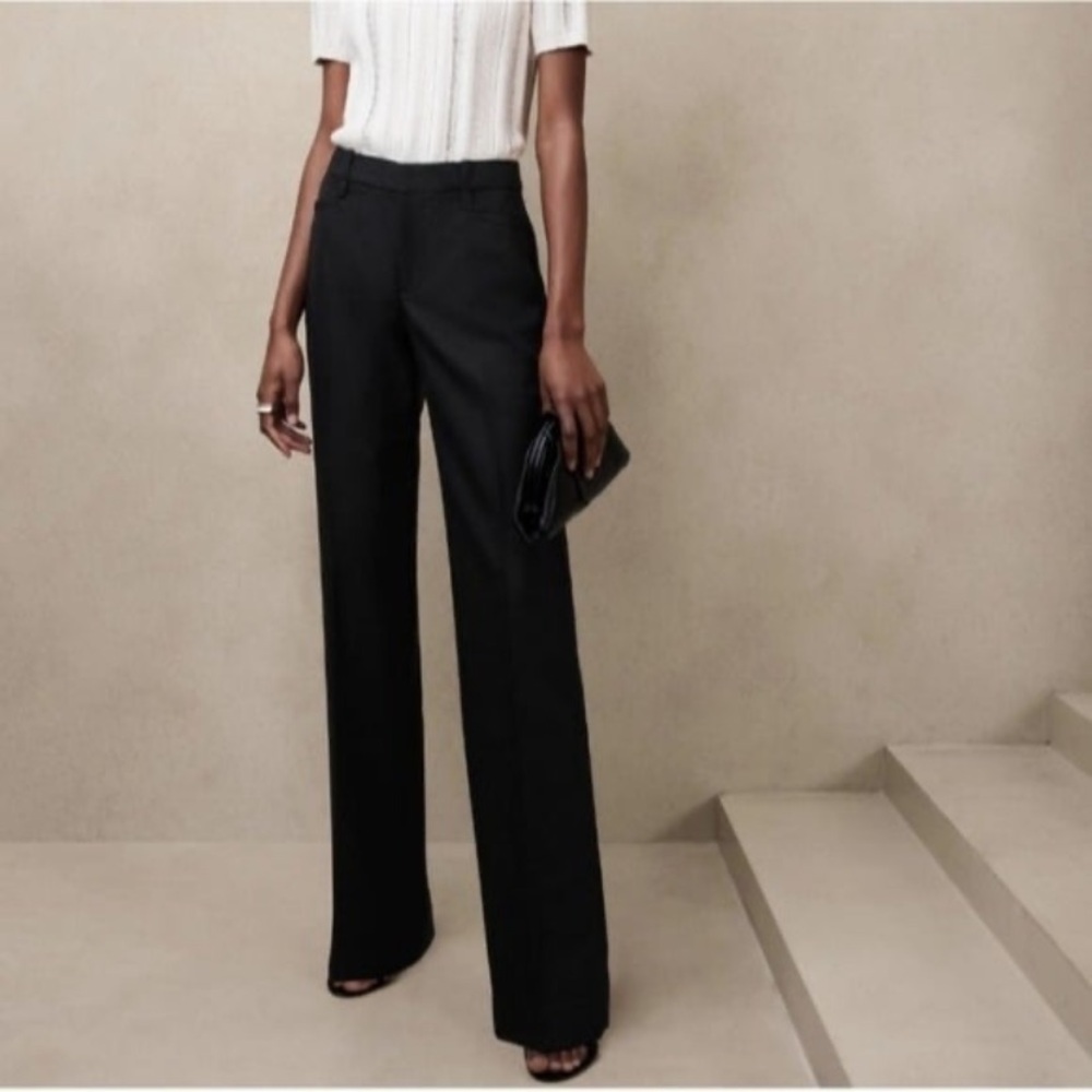 Banana Republic Lido Straight 100% Italian Wool Pant 10 Tall